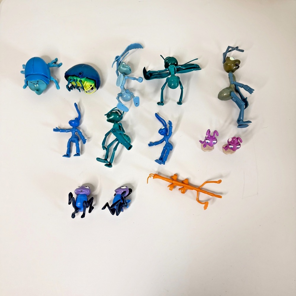 RARE Vintage Disney Pixar A Bugs Life 1990s Y2k Action Figures Toy Lot of 13!